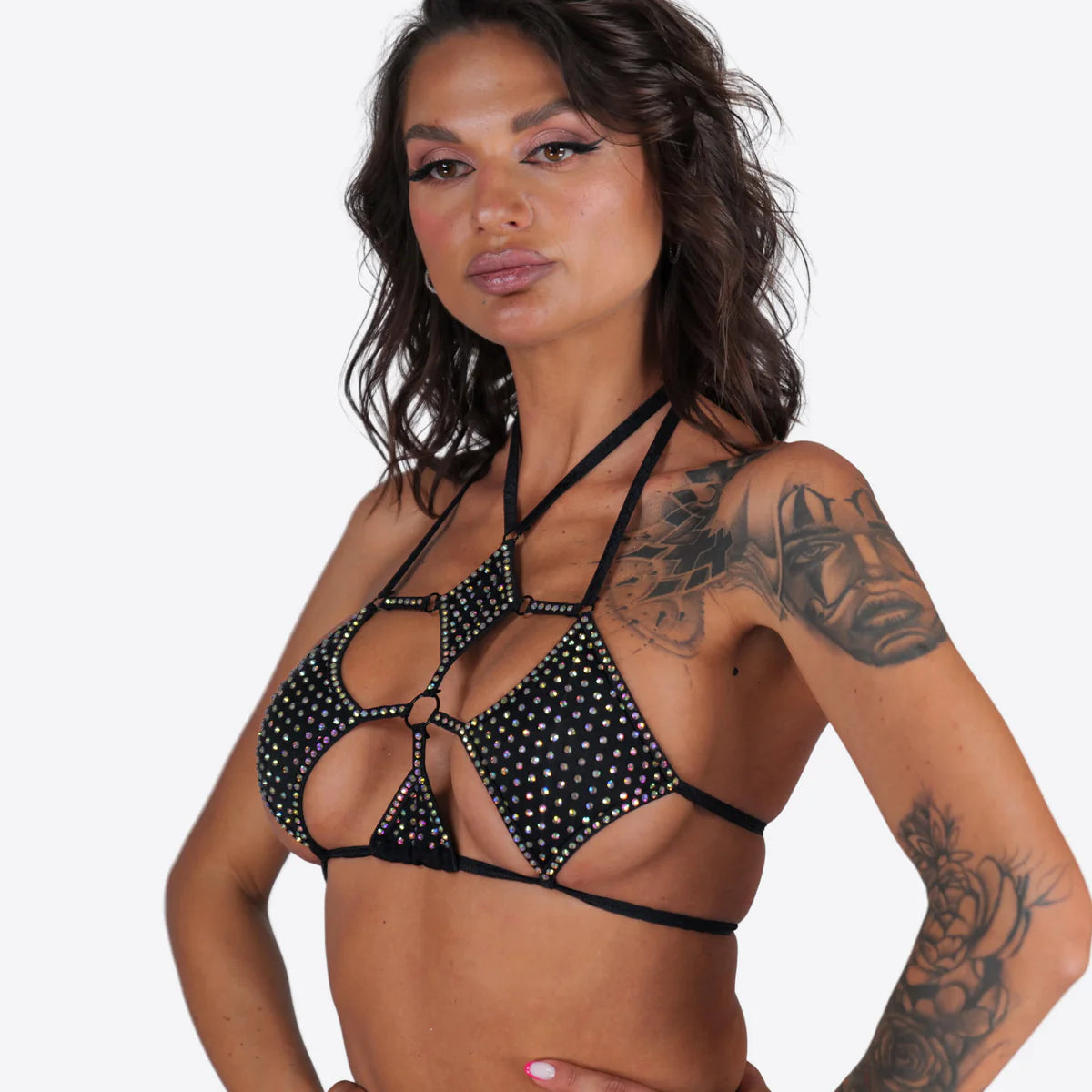 BSB - Rhinestone Bra Top Stripper outfits 上衣 -N