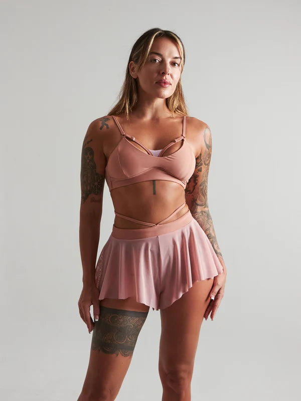 Harna -Fluffy shorts powder pink 褲裙
