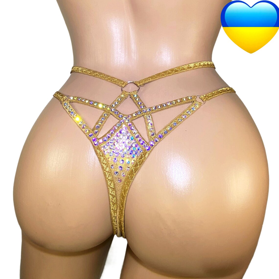 BSB - Rhinestone Stripper Outfits Panties 褲子 - C