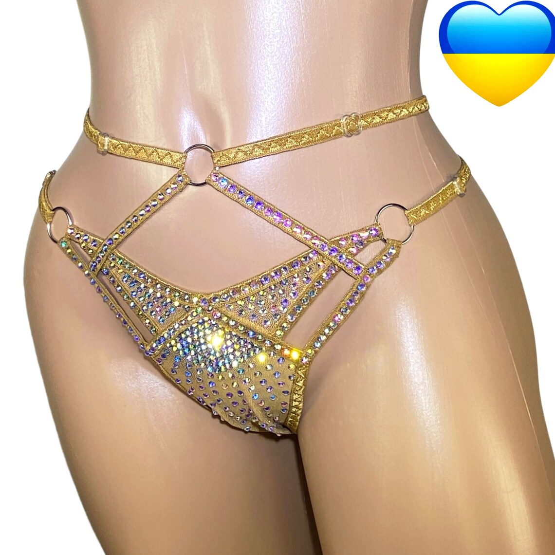 BSB - Rhinestone Stripper Outfits Panties 褲子 - C