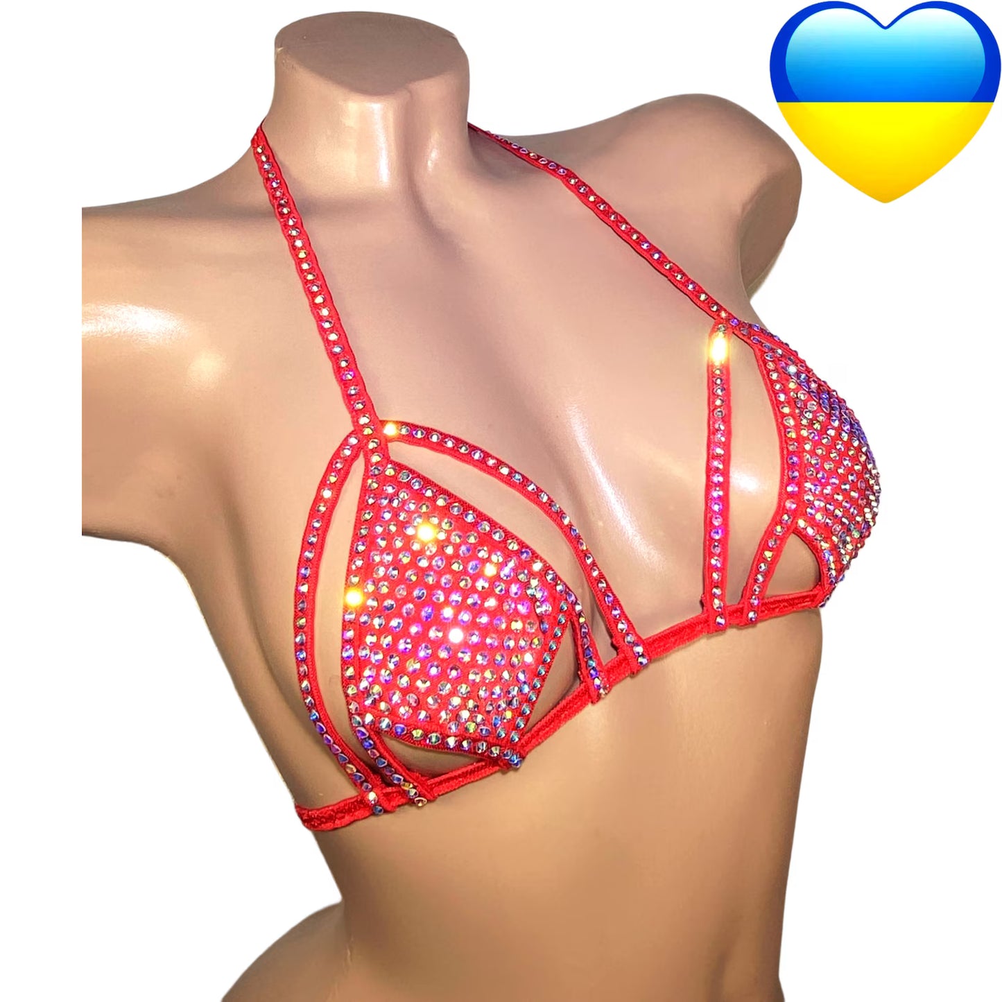 BSB - Rhinestone Bra Top Stripper outfits 上衣 -J