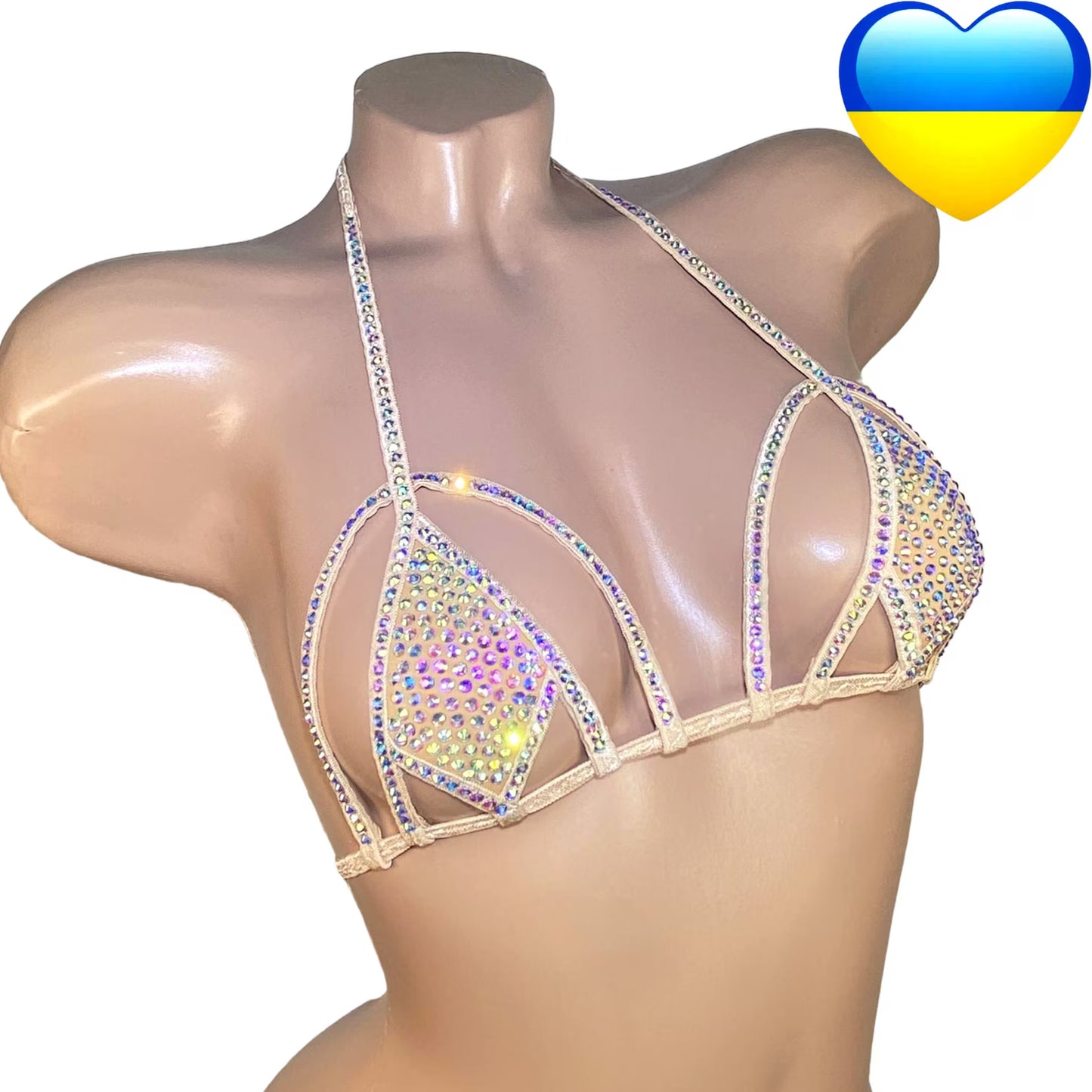 BSB - Rhinestone Bra Top Stripper outfits 上衣 -J