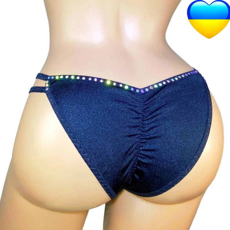 BSB - Rhinestone Sexy Lingerie Erotic 褲子 - W