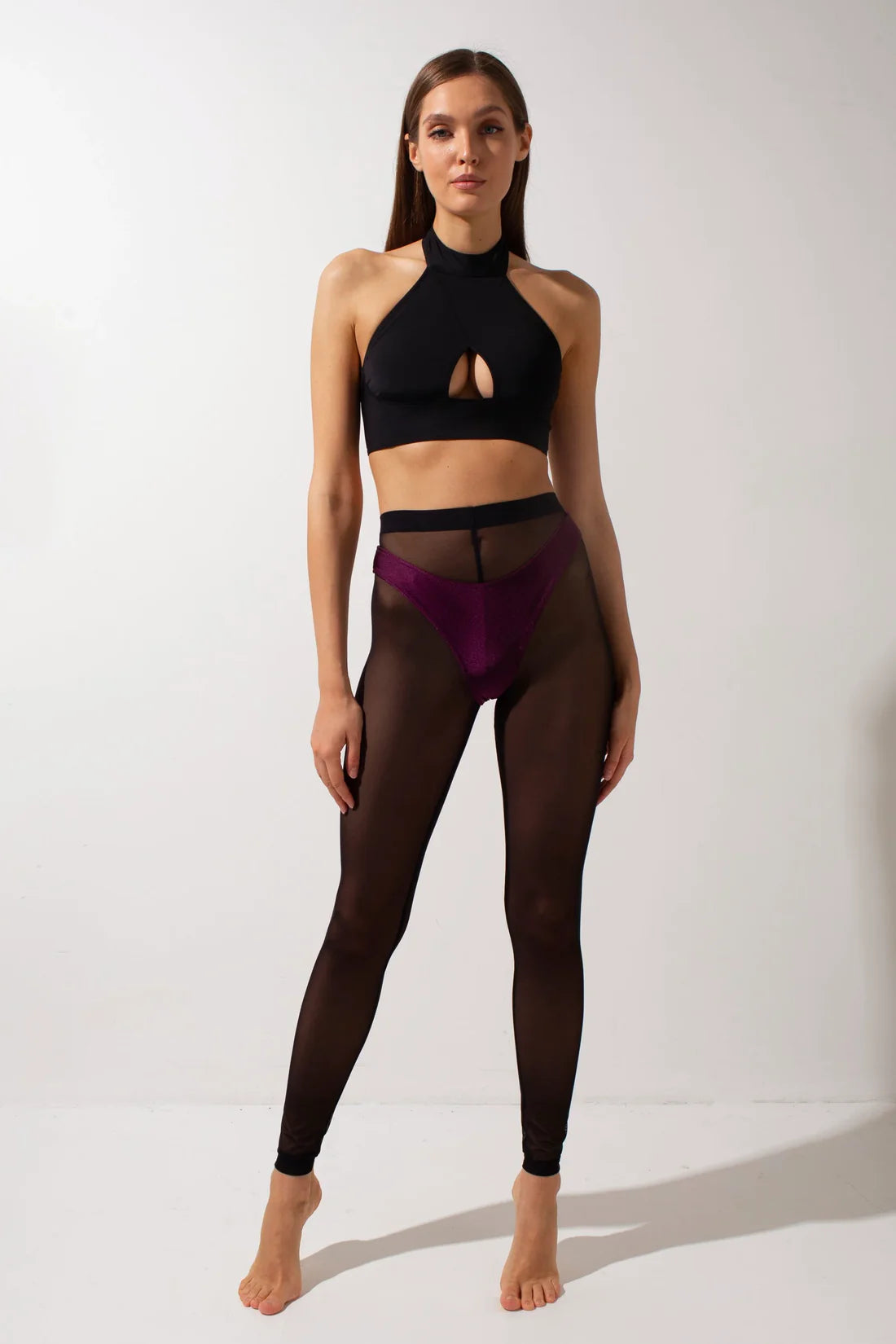 SHARK- Setka Mesh Leggins 紗網合身長褲