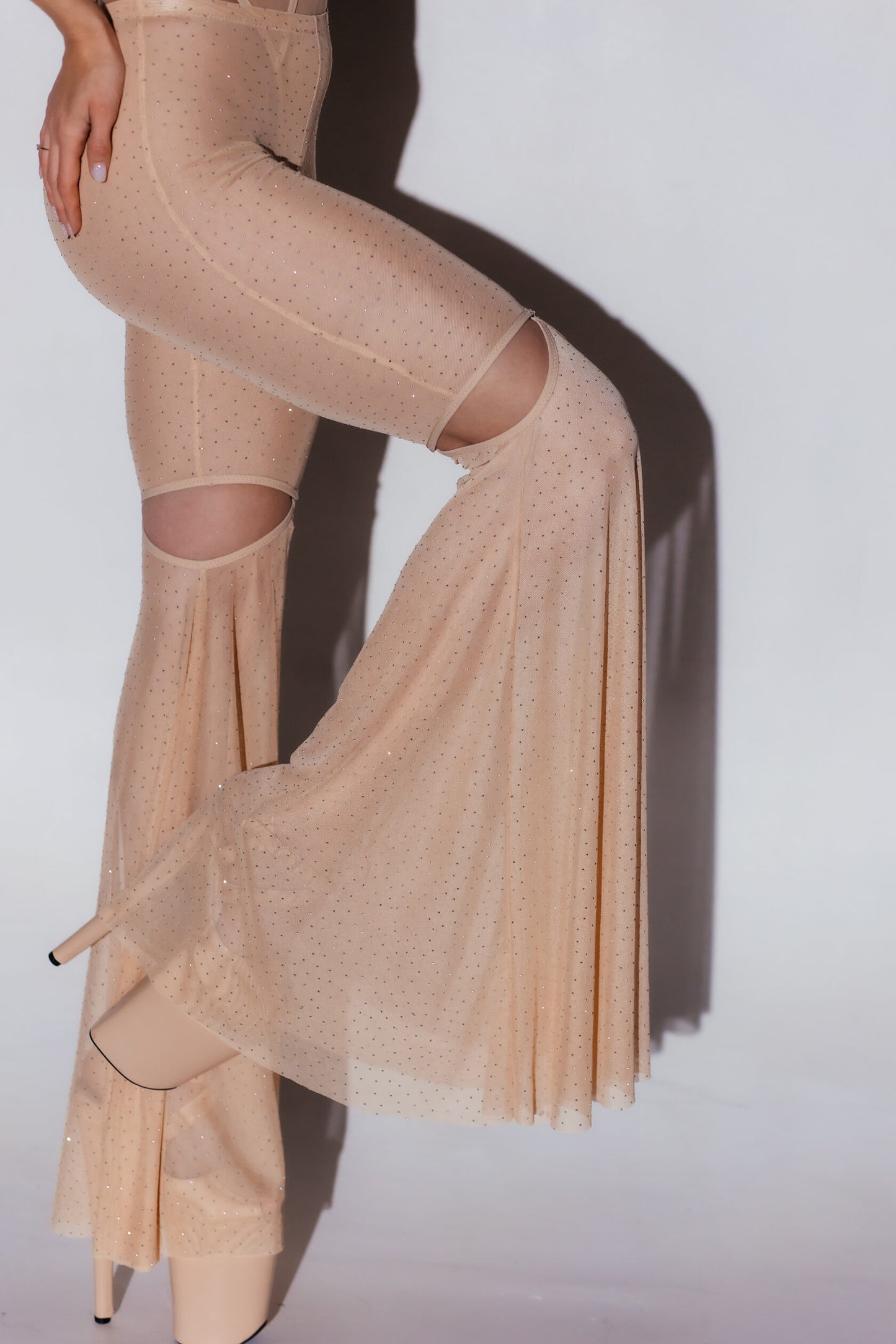 Skinelle Crystal Mesh Pants - 兩穿式長褲