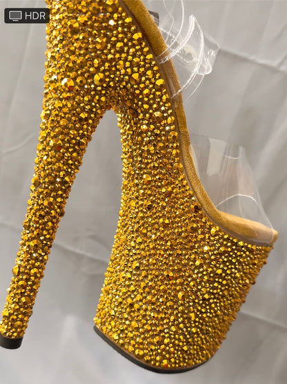 現貨-Jewel Heels 金鑽Celeste Gold Stardust 涼鞋8吋/US7