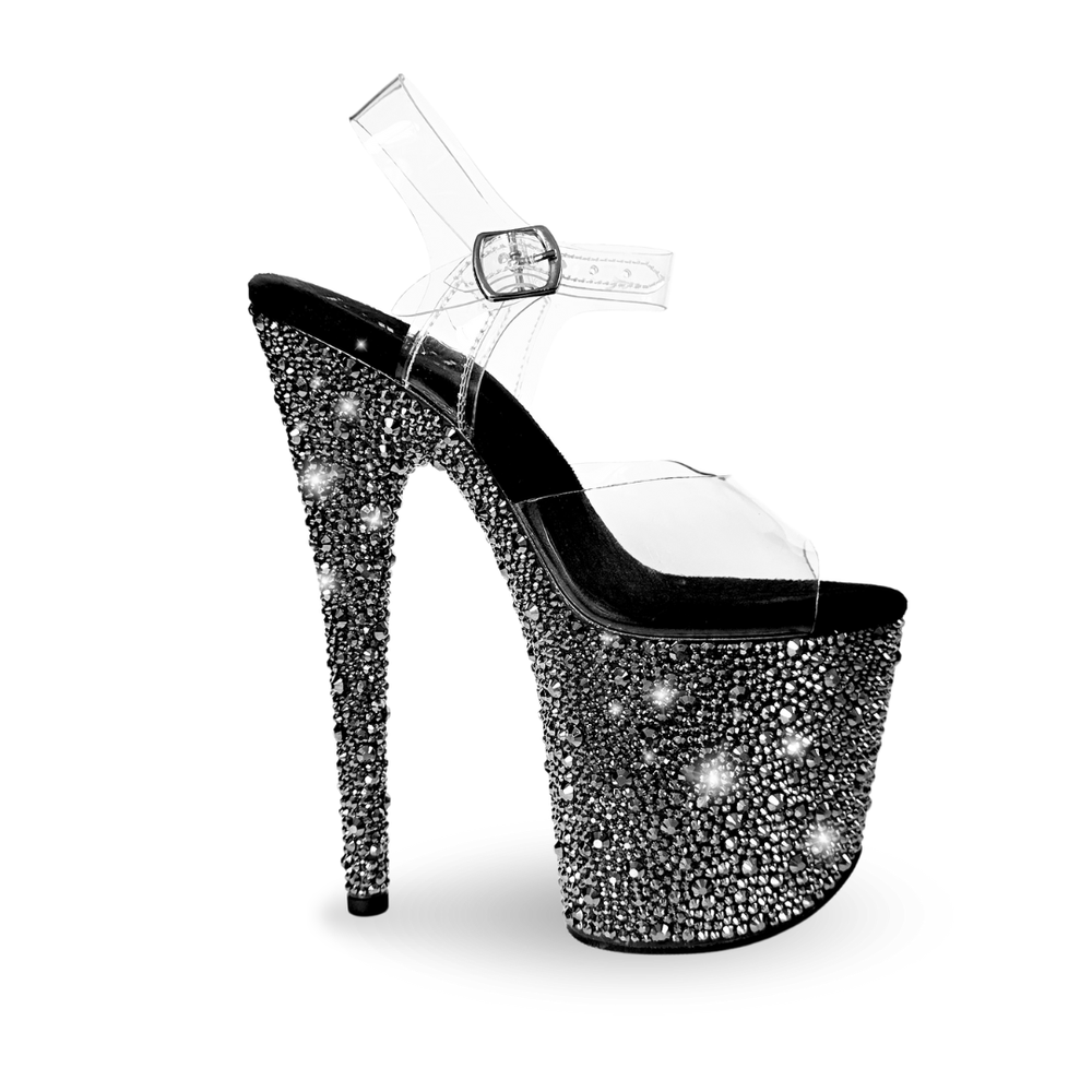 現貨-Jewel Heels 黑鑽Celeste Black Stardust 涼鞋8吋/US7