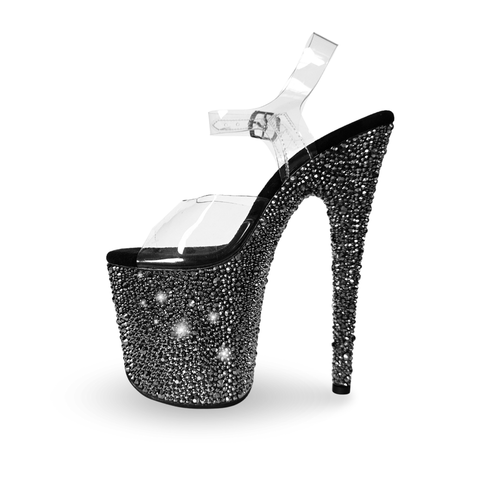 現貨-Jewel Heels 黑鑽Celeste Black Stardust 涼鞋8吋/US7