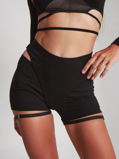 Harna -Cotton shorts with cutouts 褲子