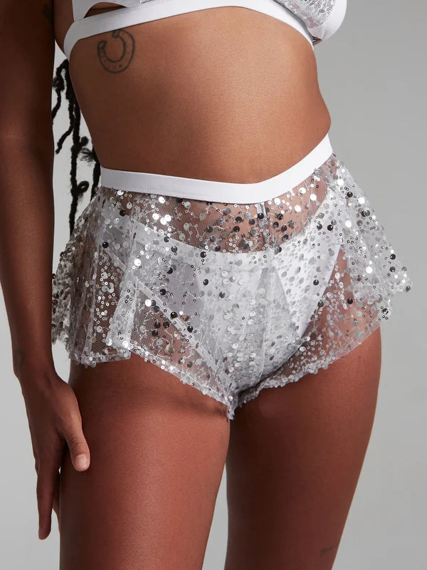 Harna -Sparkling shorts white 褲裙