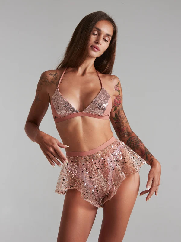Harna -Sparkling shorts powder pink 褲裙