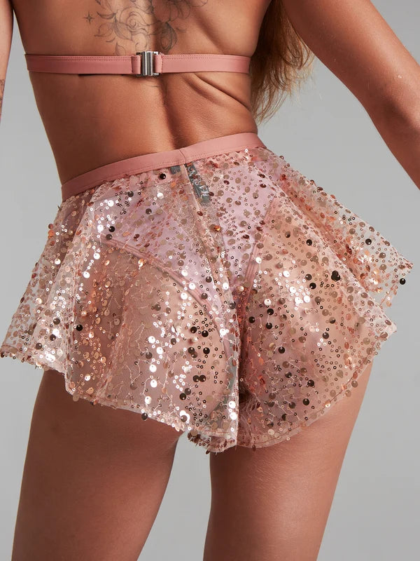 Harna -Sparkling shorts powder pink 褲裙