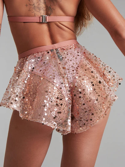 Harna -Sparkling shorts powder pink 褲裙