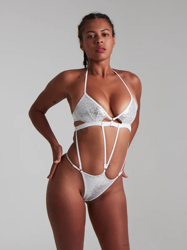 Harna -Bodysuit sparkling white 連身服