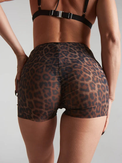 Harna -Moire shorts choco leopard 褲子