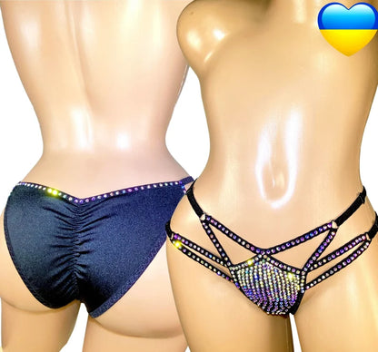 BSB - Rhinestone Sexy Lingerie Erotic 褲子 - W