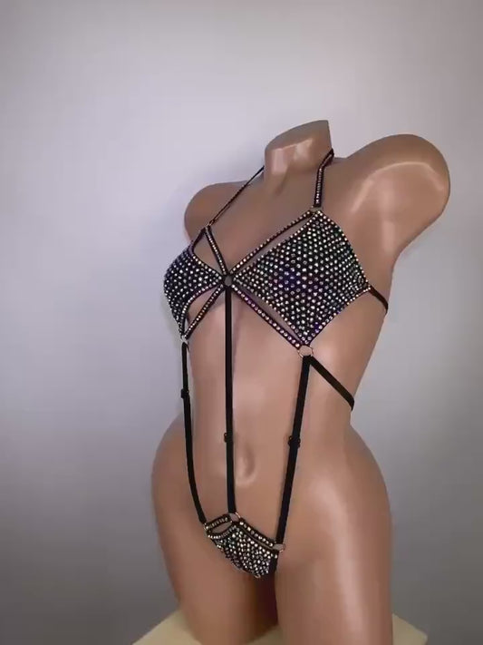 BSB - Rhinestone Bikini Exotic Bodysuit 連身服 -C