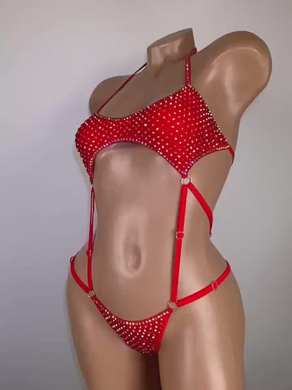 BSB - Rhinestone Bikini Exotic Bodysuit 連身服 -F