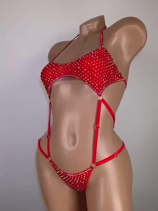 BSB - Rhinestone Bikini Exotic Bodysuit 連身服 -F