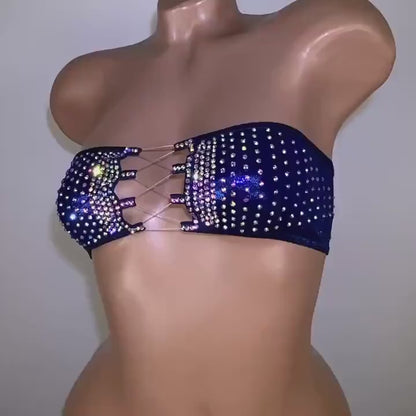 BSB - Rhinestone Bra Top Stripper outfits 上衣 -A