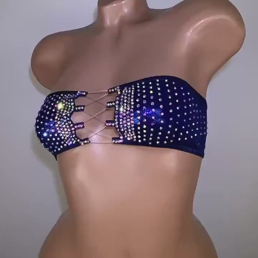 BSB - Rhinestone Bra Top Stripper outfits 上衣 -A