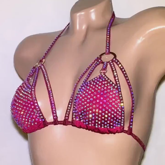 BSB - Rhinestone Bra Top Stripper outfits 上衣 -M