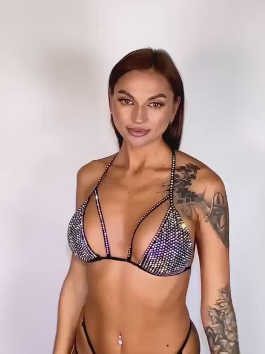BSB -Rhinestone Bra Top Stripper outfits 上衣 -Q (滿版鑽)