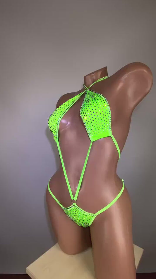BSB - Rhinestone Bikini Exotic Bodysuit 連身服 -E