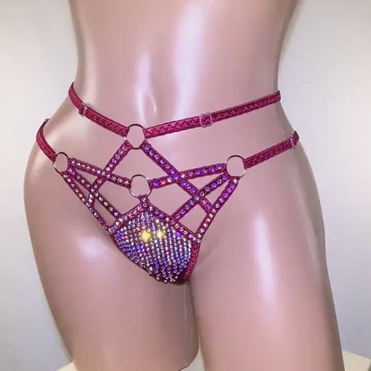 BSB - Rhinestone Sexy Lingerie Erotic 褲子 - Q