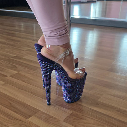 Jewel Heels  -  特選款式 IDOL Glitter Purple 紫鑽 - 8 吋 / 20 公分
